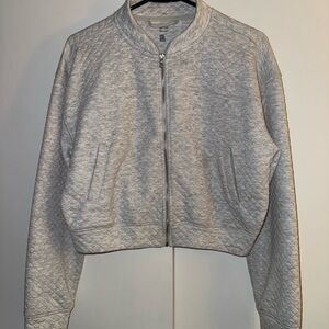 Gilly Hicks Gray Quilted Bomber Jacket
